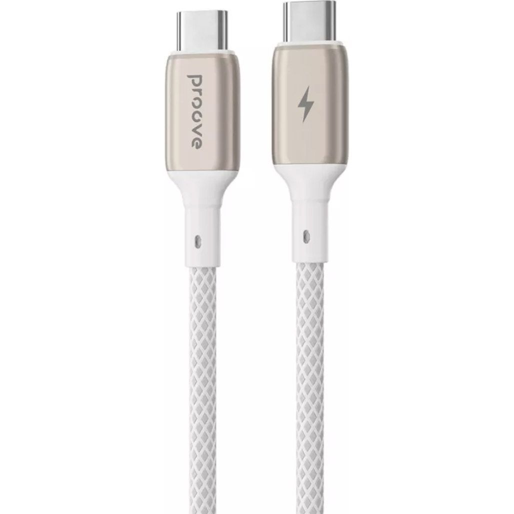 Кабель Proove Dense Metal USB-С to USB-С 60W 1m White (CCDM60002202)
