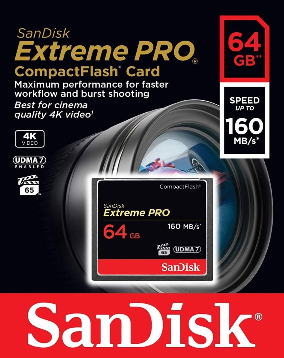 Карта пам`яті SanDisk CompactFlash 64GB Extreme Pro R-160MB/s (SDCFXPS-064G-X46)