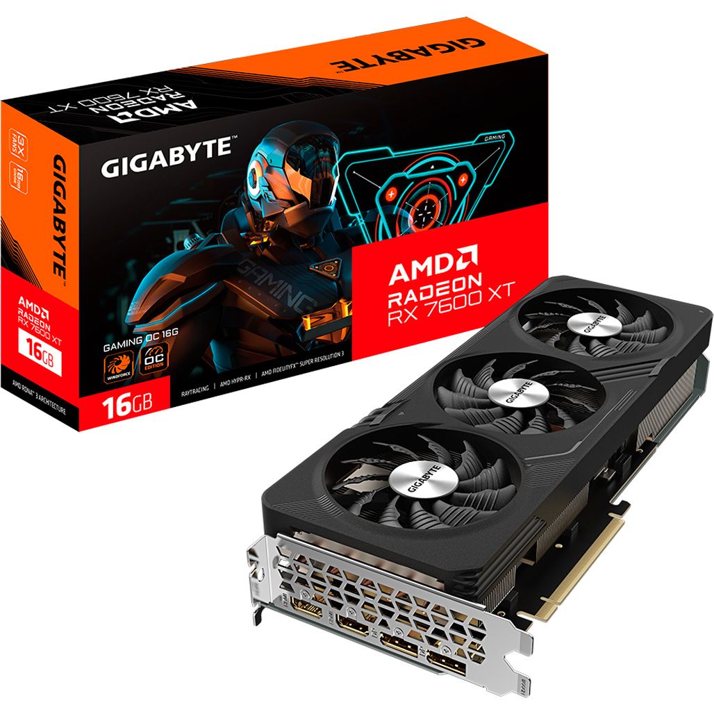 

Відеокарта Gigabyte Radeon RX 7600 XT Gaming OC 16G (GV-R76XTGAMING OC-16GD)