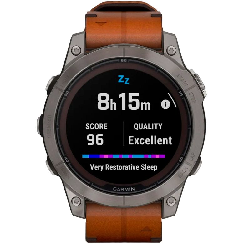 Смарт-годинник Garmin Fenix 7 Pro Sapphire Solar Edition Titanium with Chestnut Leather Band (010-02777-30) 