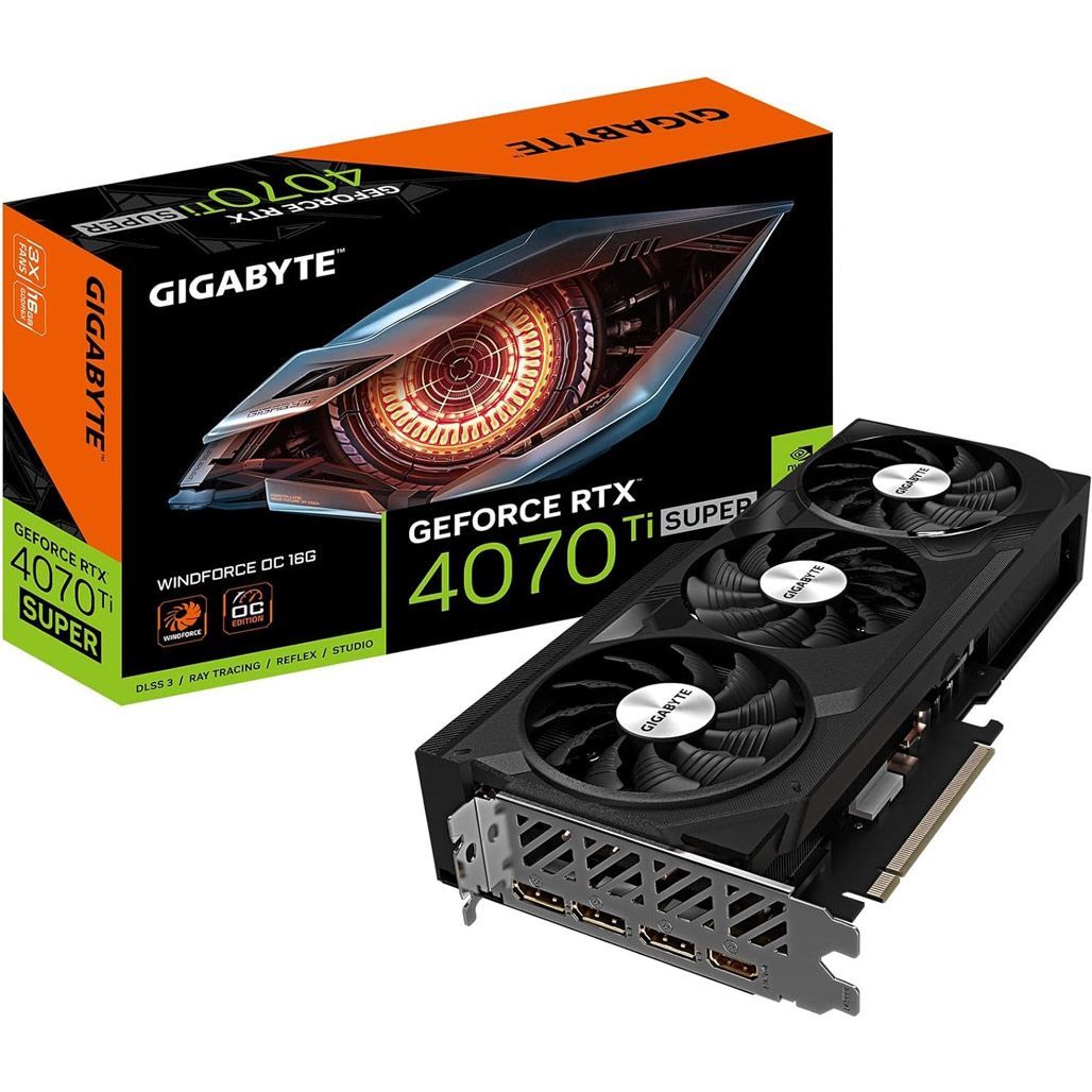 

Відеокарта Gigabyte GeForce RTX 4070 Ti SUPER Windforce OC 16G (GV-N407TSWF3OC-16GD)