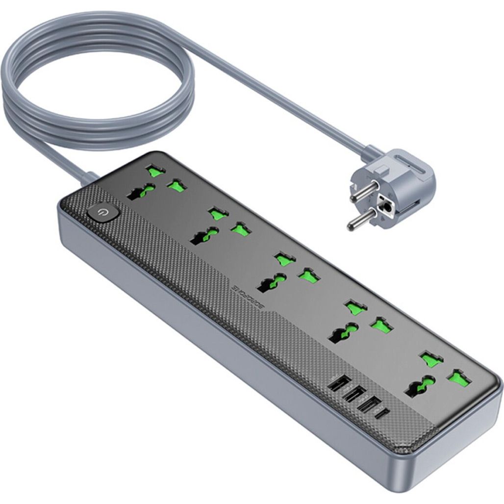 Мережевий фільтр Borofone BAC4A Lord 5 socket Black/Gray (1C3A) EU 