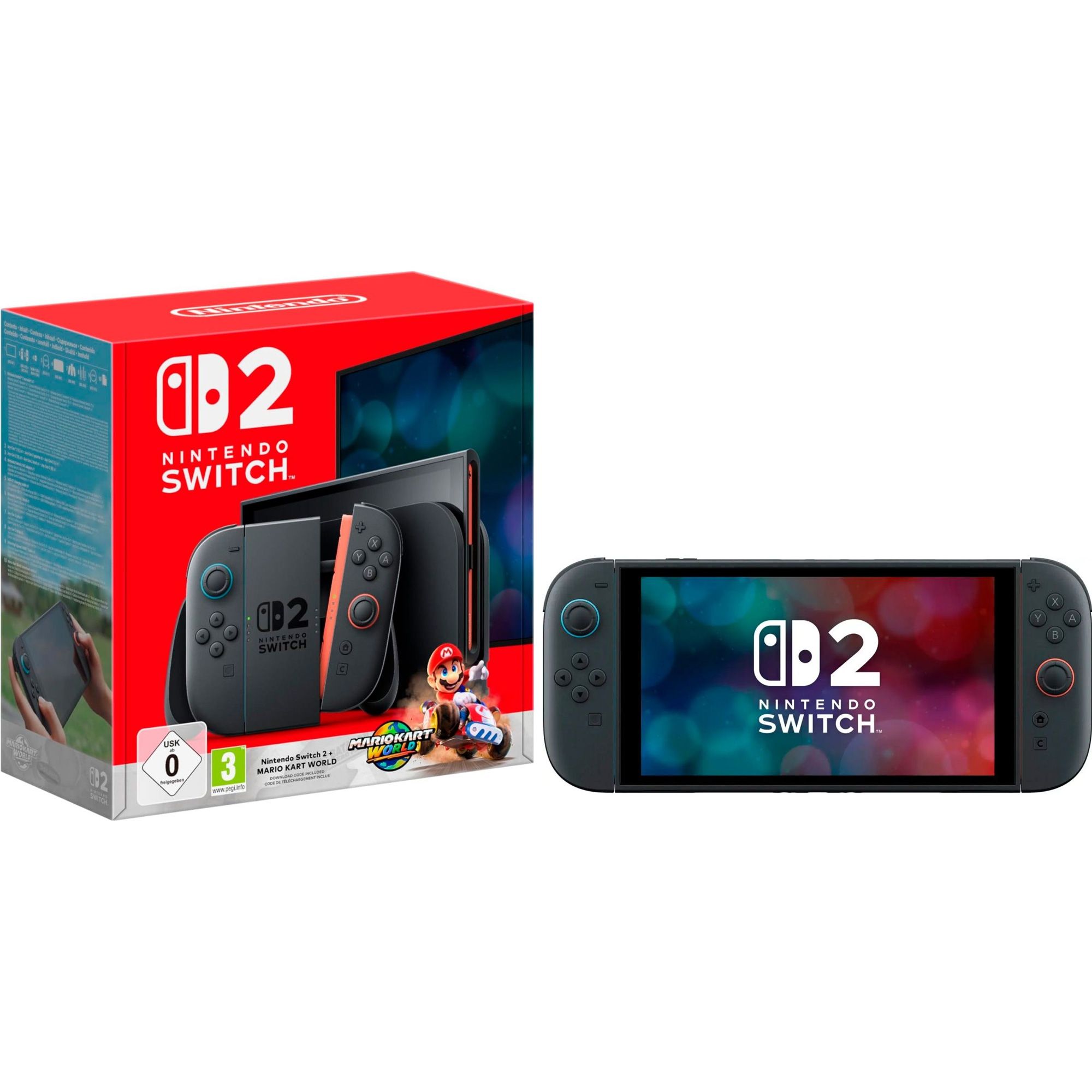 

Портативна ігрова консоль Nintendo Switch 2 Black Mario Kart World Bundle (0045496321529)