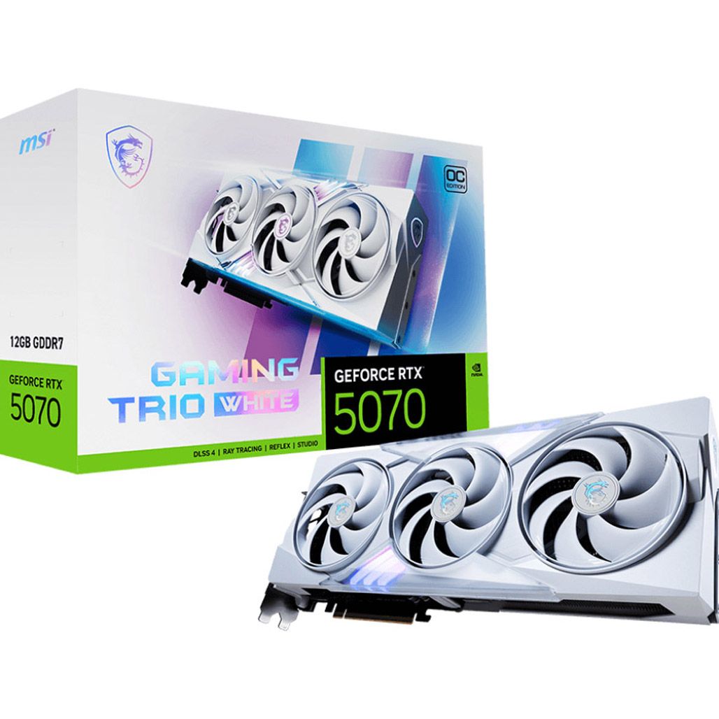

Відеокарта MSI GeForce RTX 5070 12G Gaming Trio OC White (G5070-12GTCW) EU