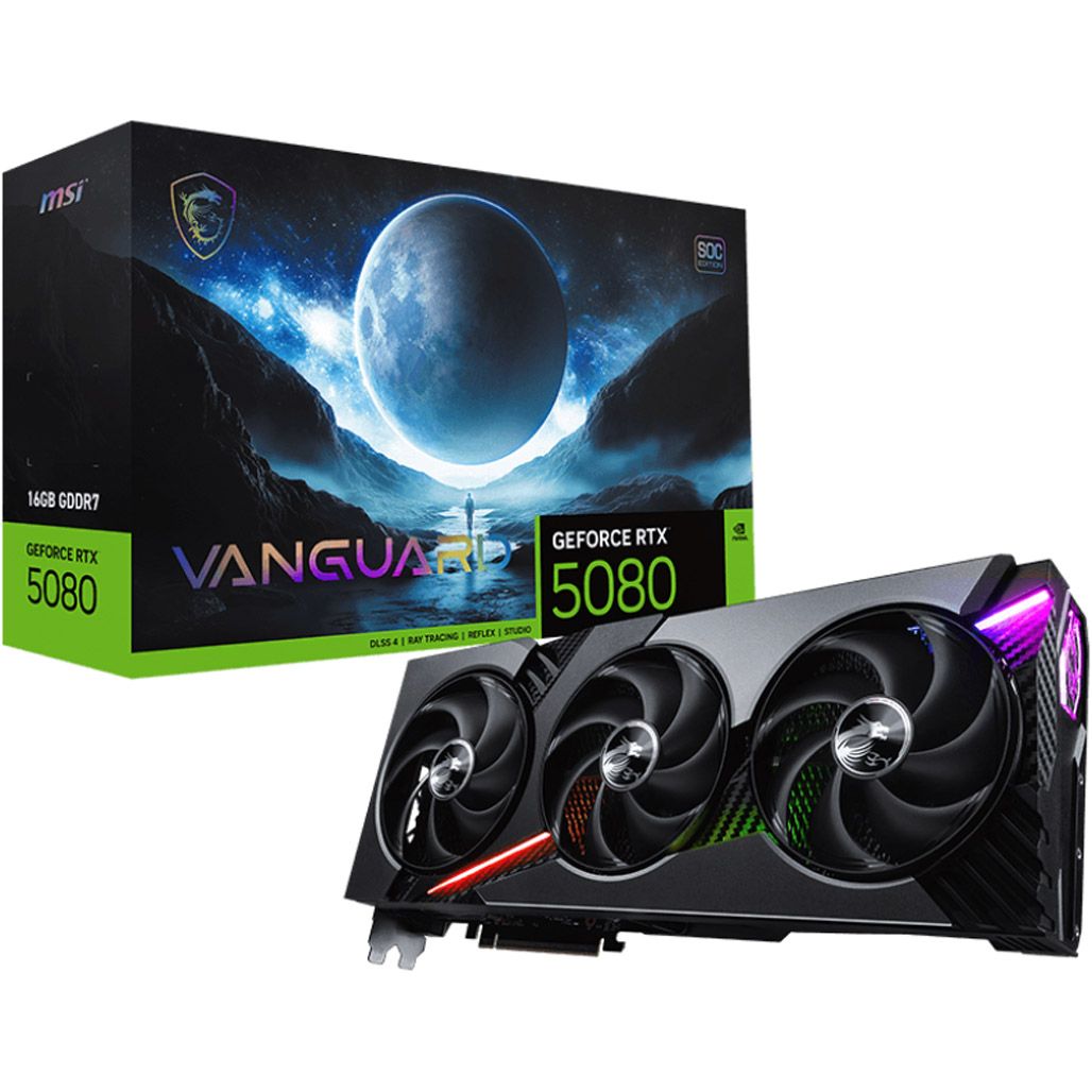 

Відеокарта MSI GeForce RTX 5080 16G VANGUARD SOC (G5080-16VGS) EU