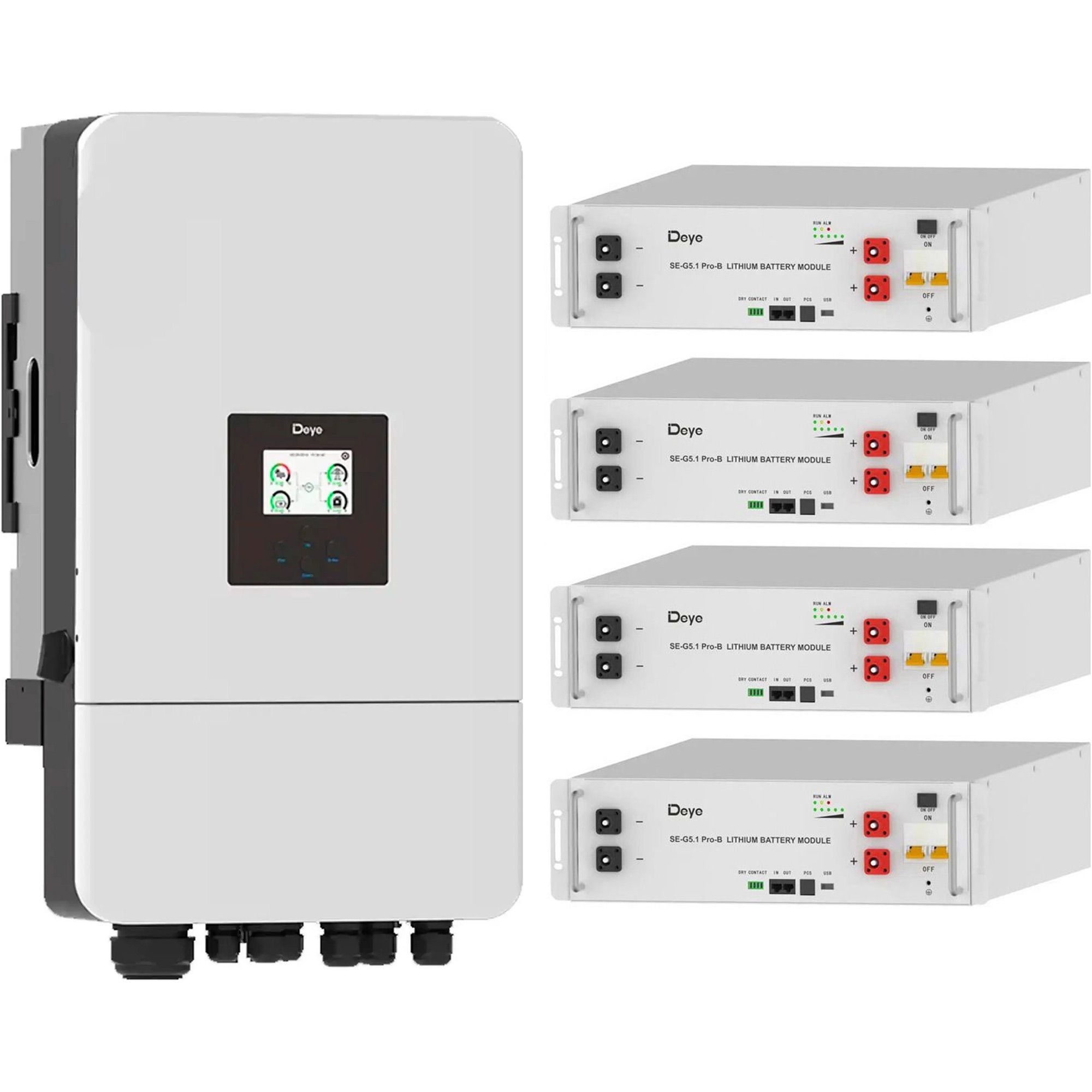 

Система хранения энергии Deye SUN-10K-SG05LP3-EU-SM2 10kW + 4 АКБ SE-G5.1 Pro-B 20.48 kWh (51.2V/100Ah/5120Wh)