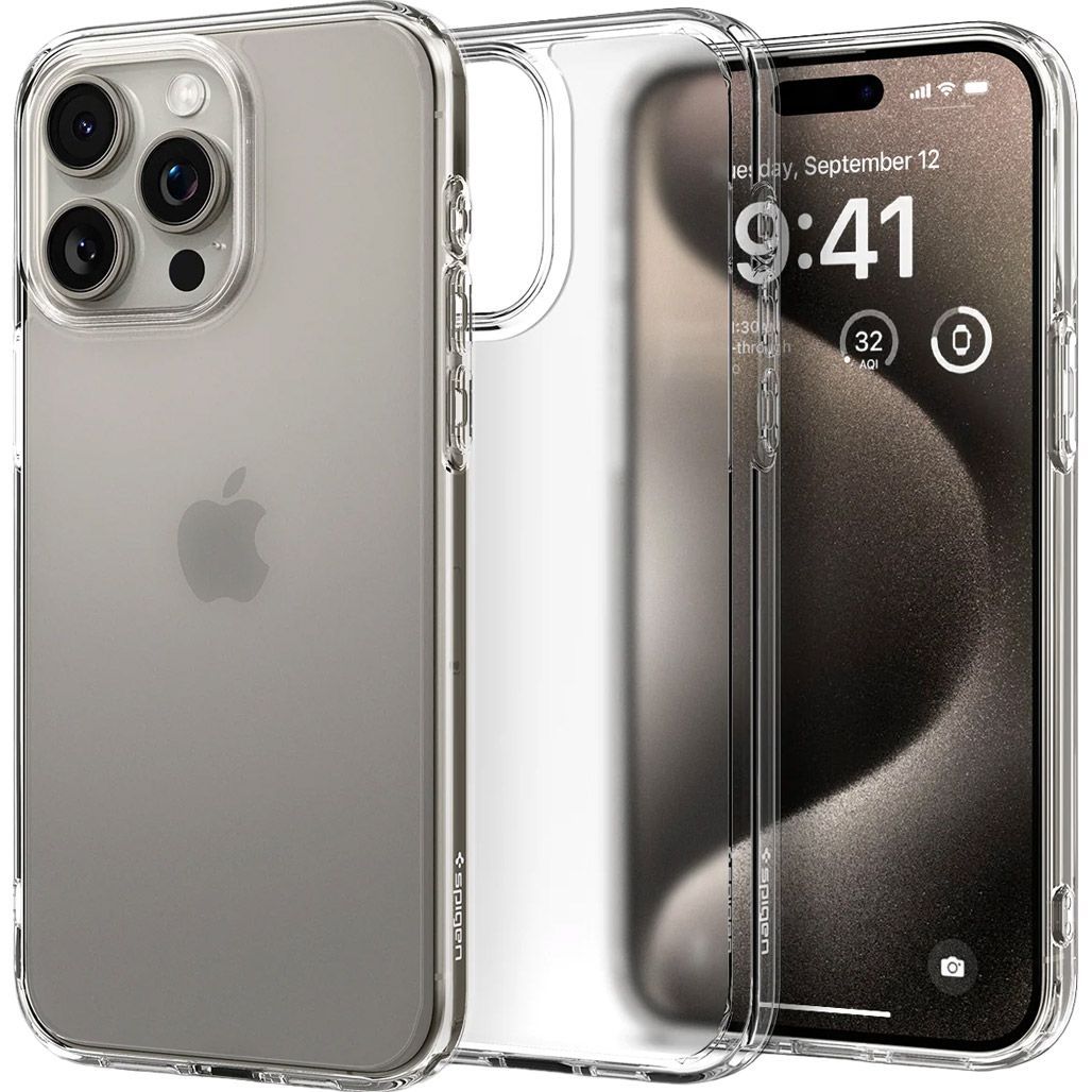 

Чохол Spigen Ultra Hybrid Case для Apple iPhone 15 Pro Max Frost Clear (ACS06567)