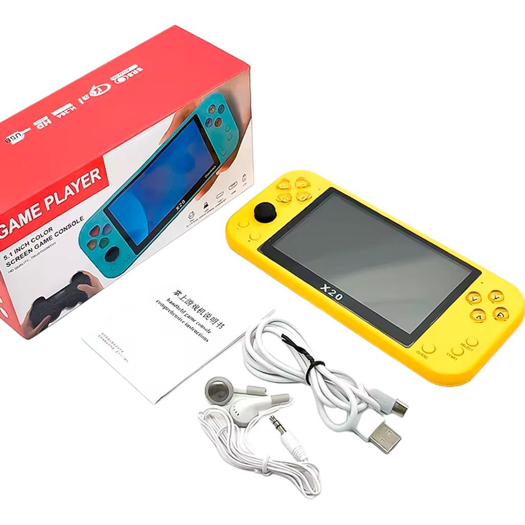 Ретро ігрова приставка Intex Data Frog X20 Doubles 20000 в 1 Yellow 