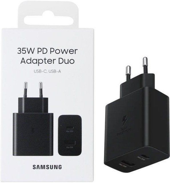 Мережевий зарядний пристрій Samsung Power Adapter Duo 35W (EP-TA220NBEGRU) Black