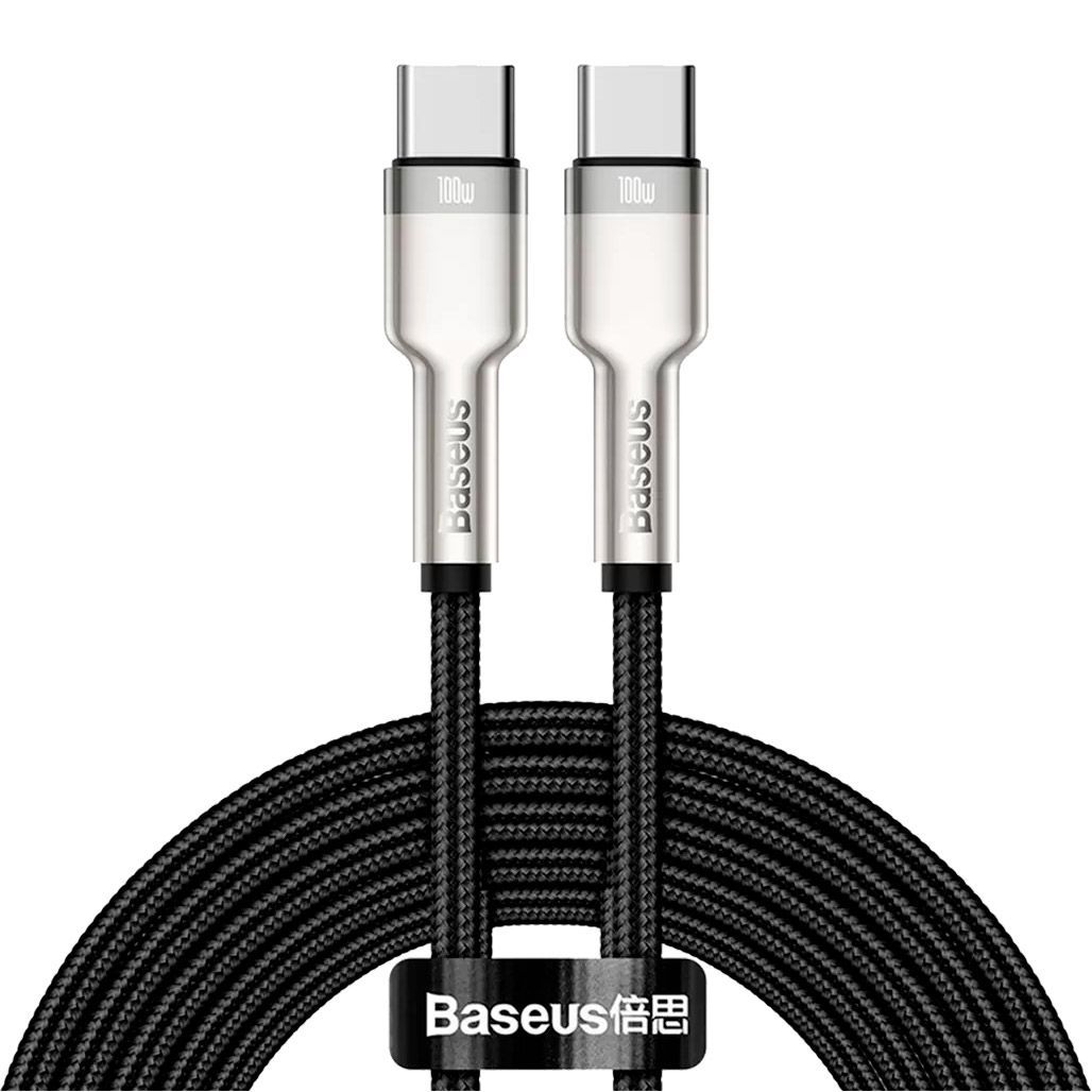 

Кабель Baseus Cafule Metal USB-C to USB-C 100W 1m Black (CATJK-C01)