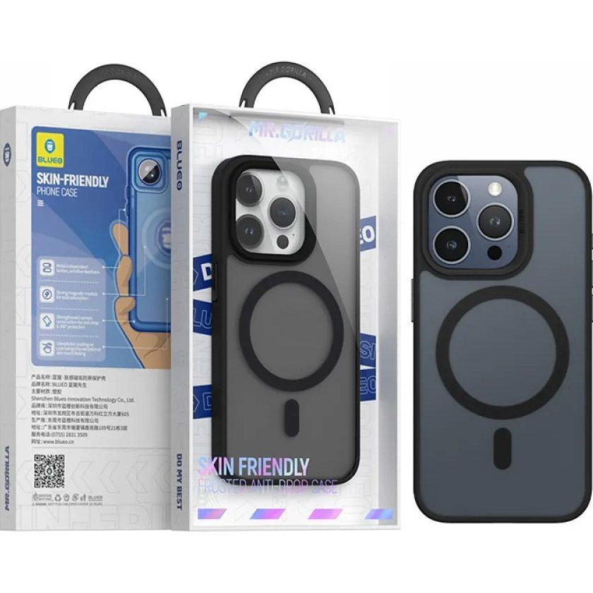 Чохол Blueo Frosted Anti-Drop Case with MagSafe для Apple iPhone 15 Pro Max Black