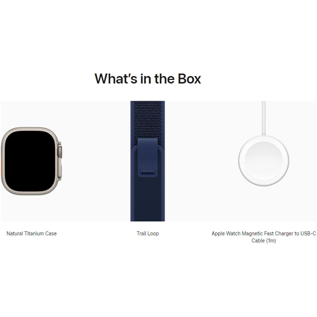 Смарт-годинник Apple Watch Ultra 2 49mm Natural Titanium Case with Blue Trail Loop S/M (MX4J3)