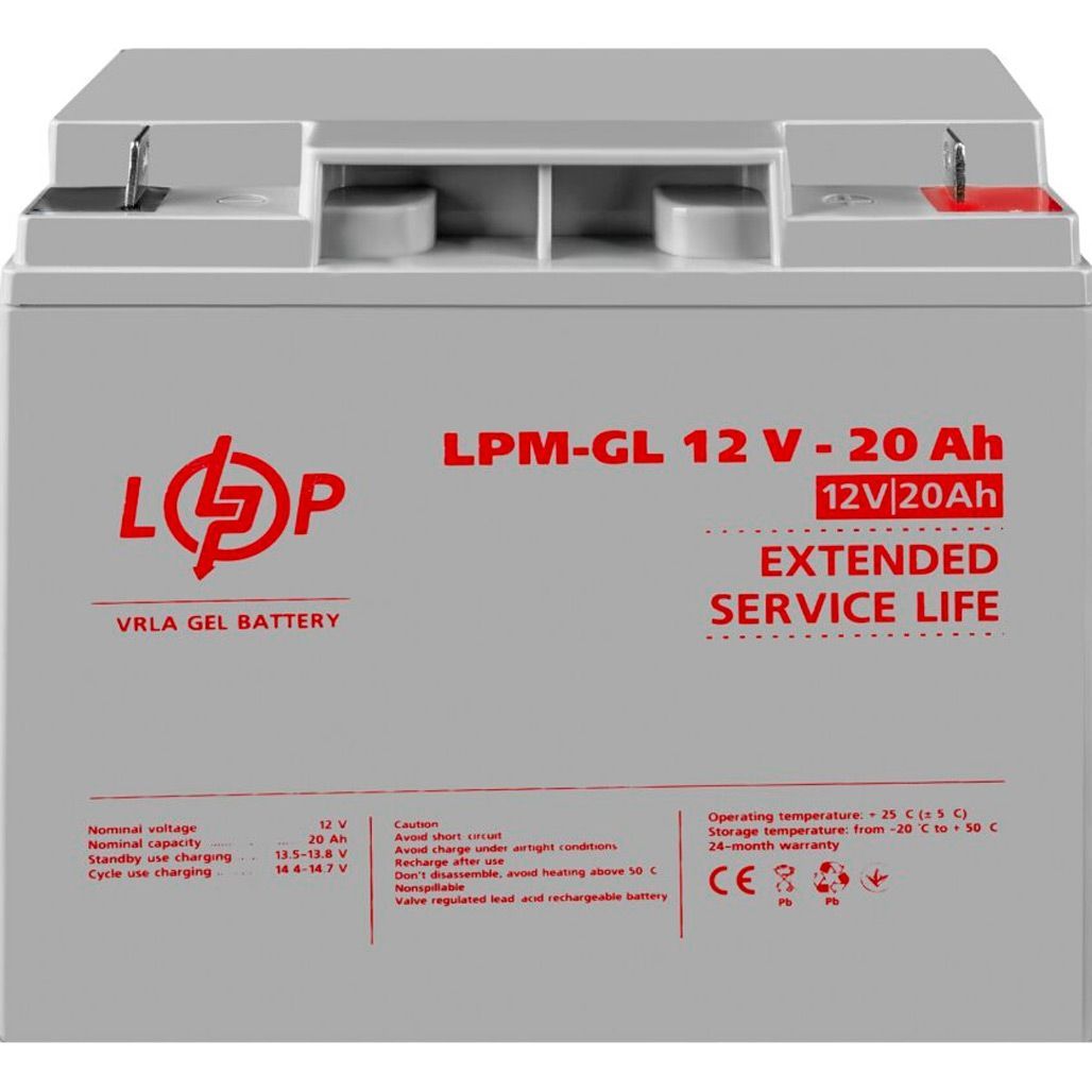

Аккумулятор LogicPower GEL 12V (12V/20Ah/240Wh) (5214)
