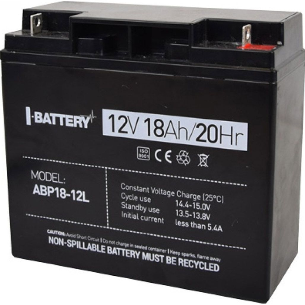 

Акумулятор I-Battery AGM 12V (12V/18Ah/216Wh) (ABP18-12L)