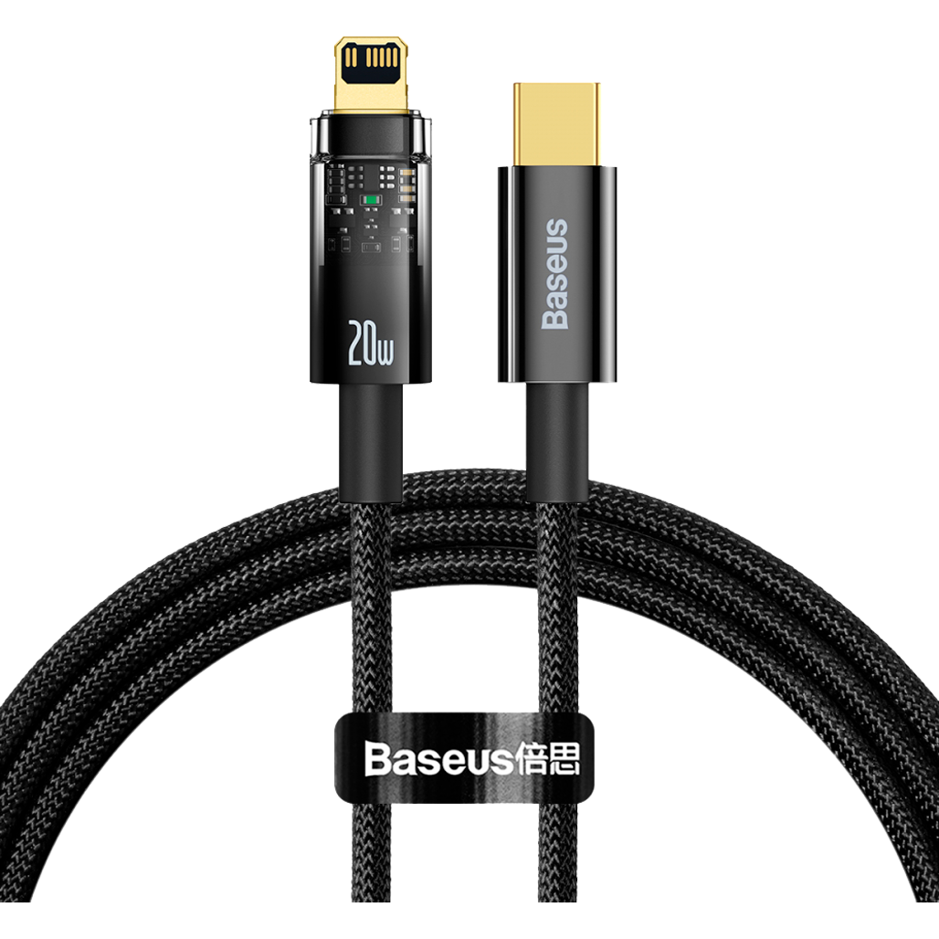 

Кабель Baseus Explorer Series Auto Power-Off USB-C Fast Charging to Lightning 20W 2m Black (CATS000101)