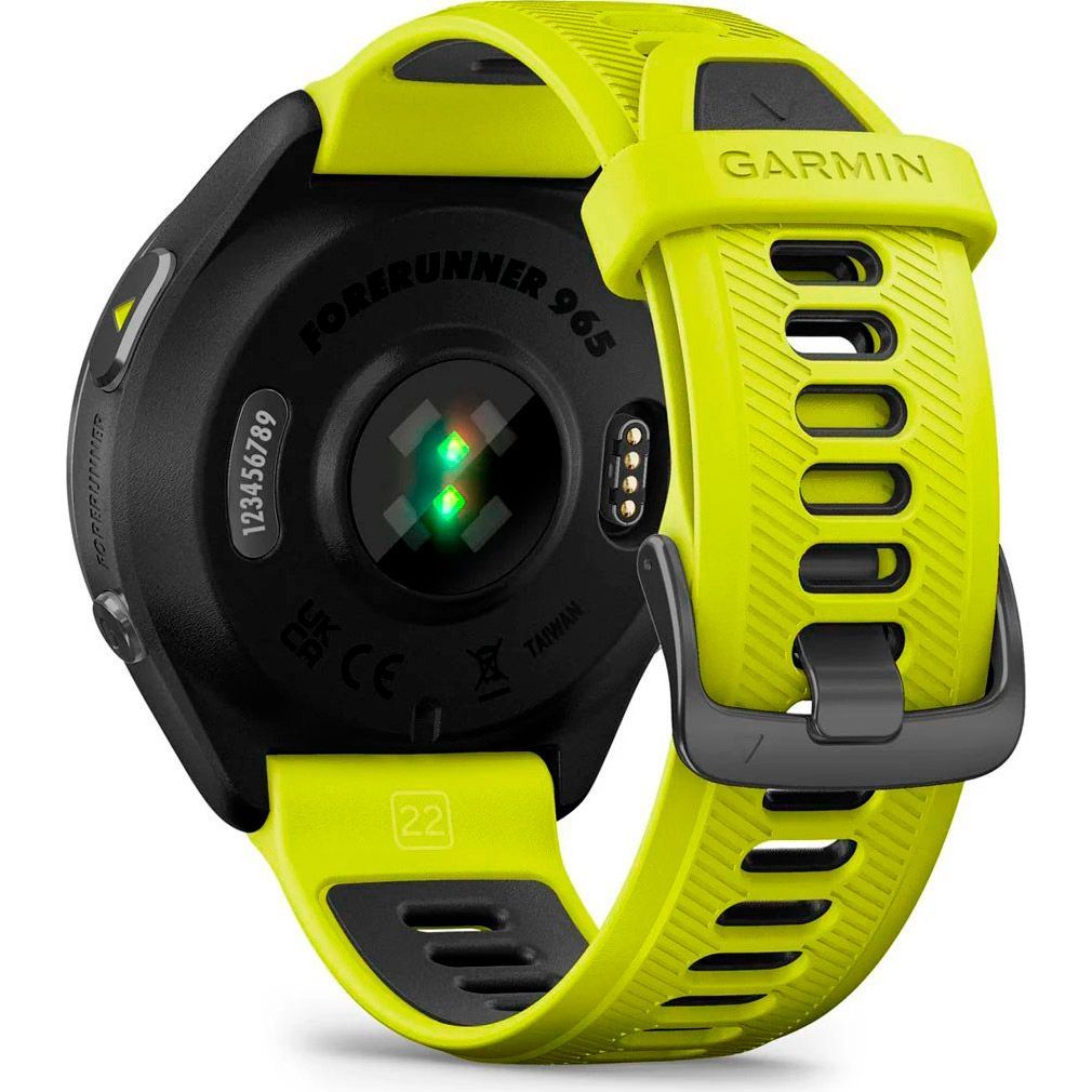 Смарт-годинник Garmin Forerunner 965 Titanium Bezel with Black Case and and Yellow/Black Silicone Band (010-02809-02/12)