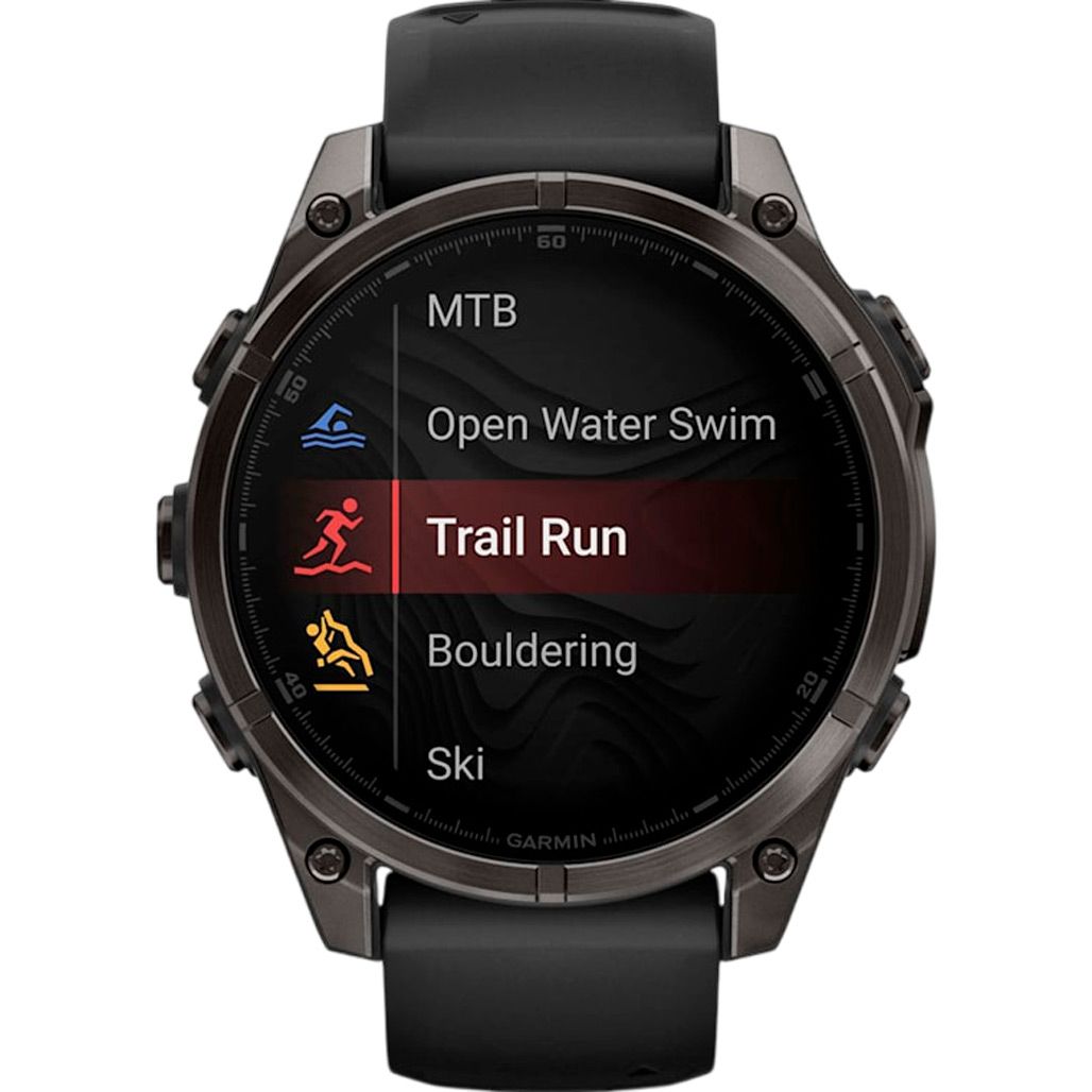 Смарт-годинник Garmin Fenix 8 AMOLED Sapphire 47mm Carbon Gray DLC Titanium with Black/Pebble Gray Silicone Band (010-02904-20) 