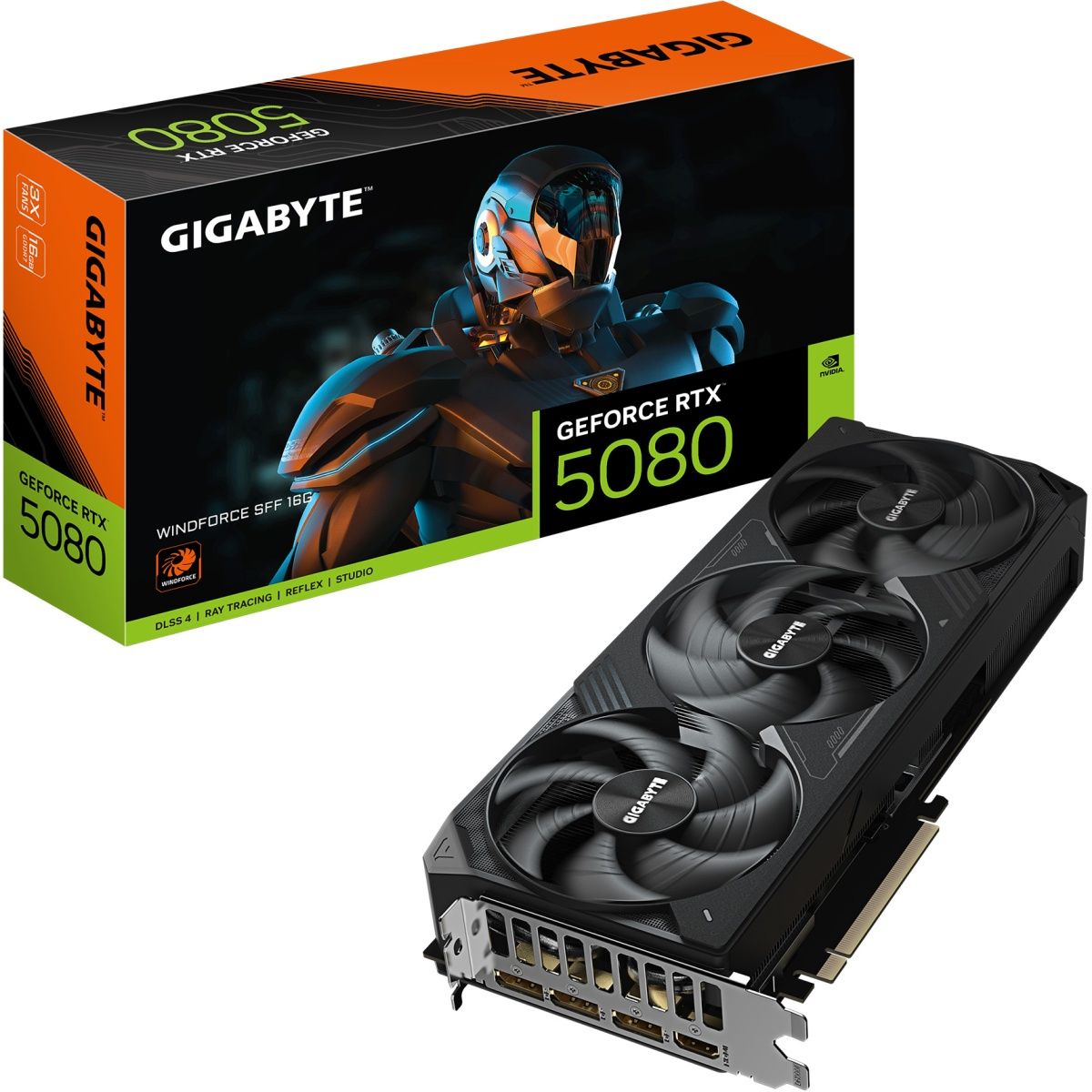 

Видеокарта Gigabyte GeForce RTX 5080 WINDFORCE SFF 16GB (GV-N5080WF3-16GD) EU