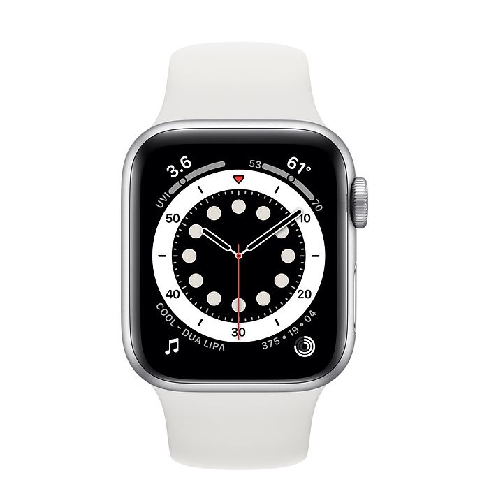 Смарт-часы Apple Watch Series 6 GPS 44mm Silver Aluminum Case w. White Sport B. (M00D3) [50381] 