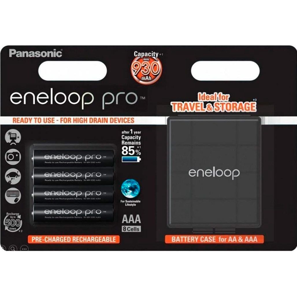 

Акумулятор Panasonic Eneloop Pro AAA 930mAh 4шт + кейс (BK-4HCDEC4BE)