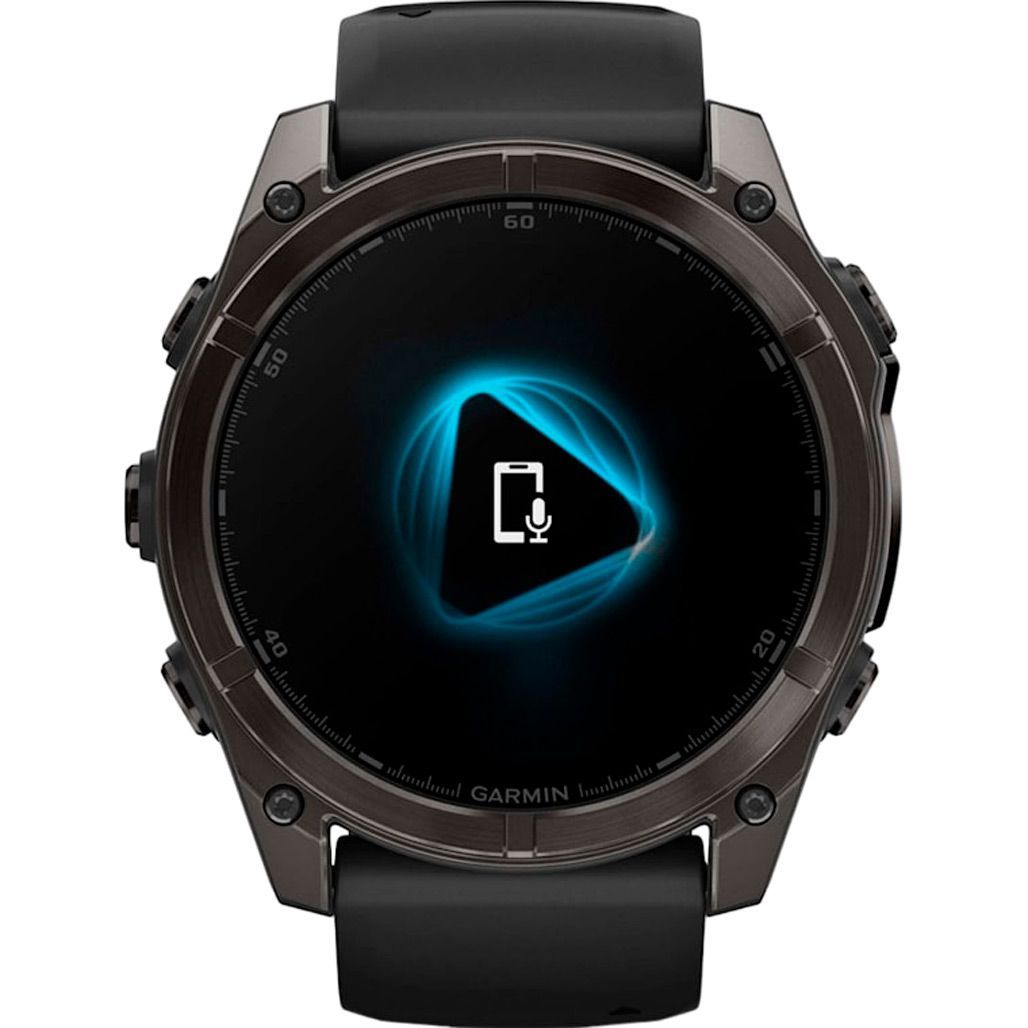 Смарт-годинник Garmin Fenix 8 AMOLED Sapphire 51mm Carbon Gray DLC Titanium with Black/Pebble Gray Silicone Band (010-02905-20)