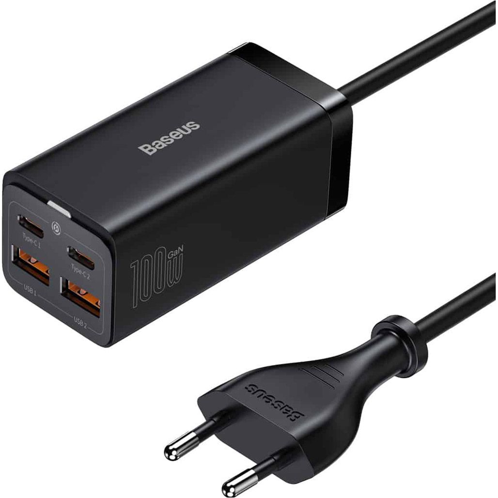 

Мережевий зарядний пристрій Baseus GaN3 Pro Charger 2C+2U 100W + Cable USB-C to USB-C Black (CCGP000101)