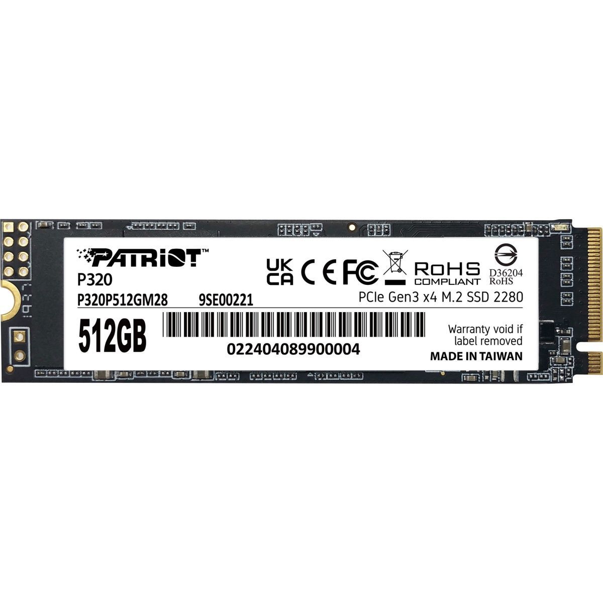 SSD накопитель Patriot P320 512GB M.2 NVMe (P320P512GM28)