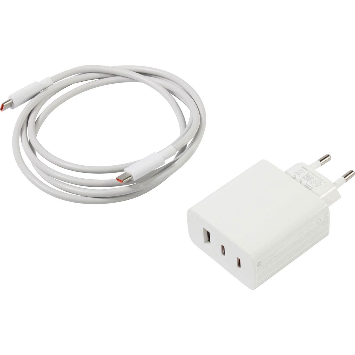 Мережевий зарядний пристрій Xiaomi 67W GaN Charger 2C1A + Cable USB-C to USB-C White (BHR7493EU)