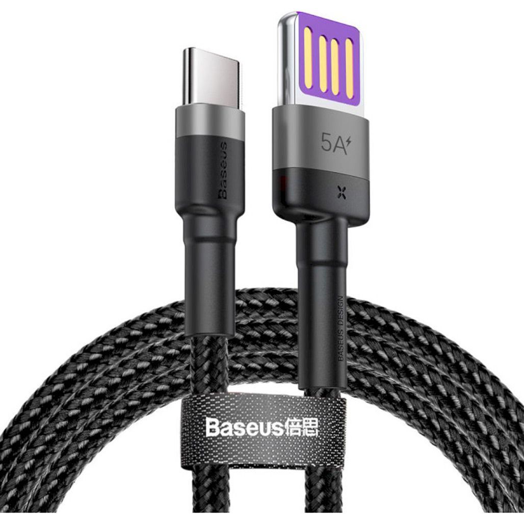 

Кабель Baseus Cafule HW Quick Charging USB-A to USB-C 1м Black (CATKLF-PG1)