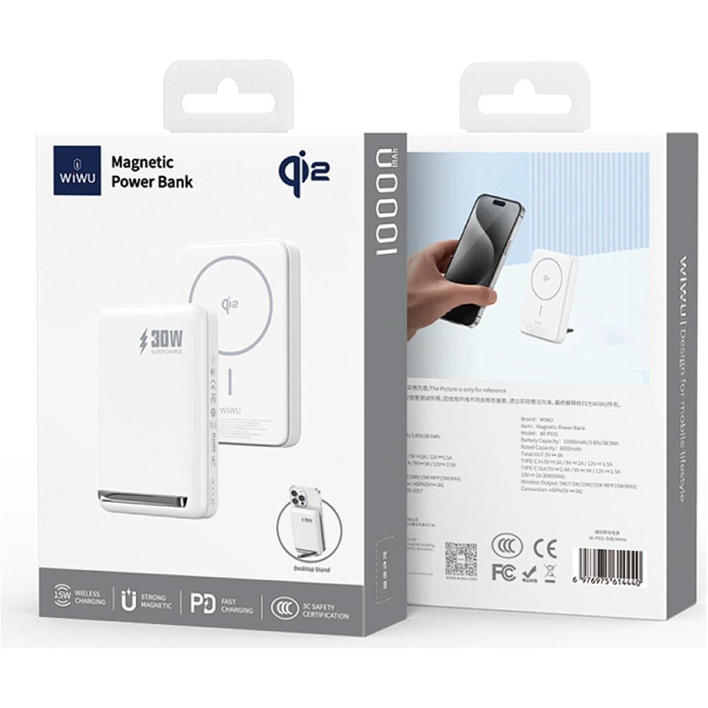Зовнішній акумулятор WiWU Wi-P031 10000mAh White