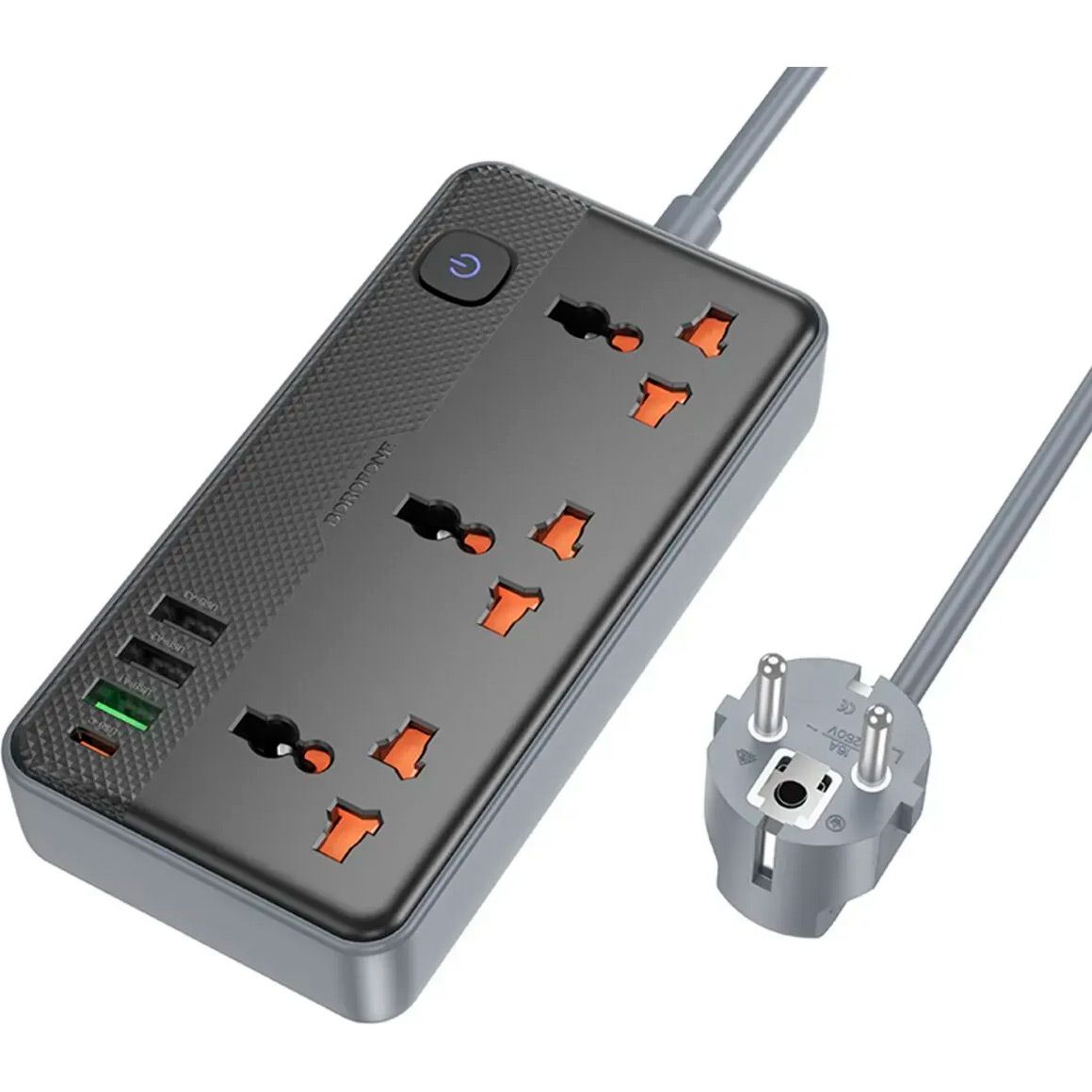 

Сетевой фильтр Borofone BAC3A Roy Black (6941991111464)