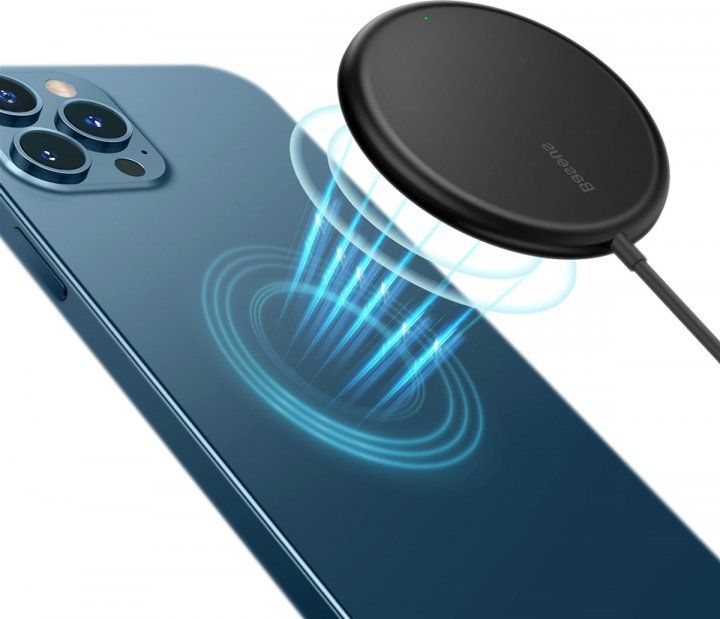 Бездротовий зарядний пристрій Baseus Simple Mini Magnetic Wireless Charger Black (WXJK-F01)
