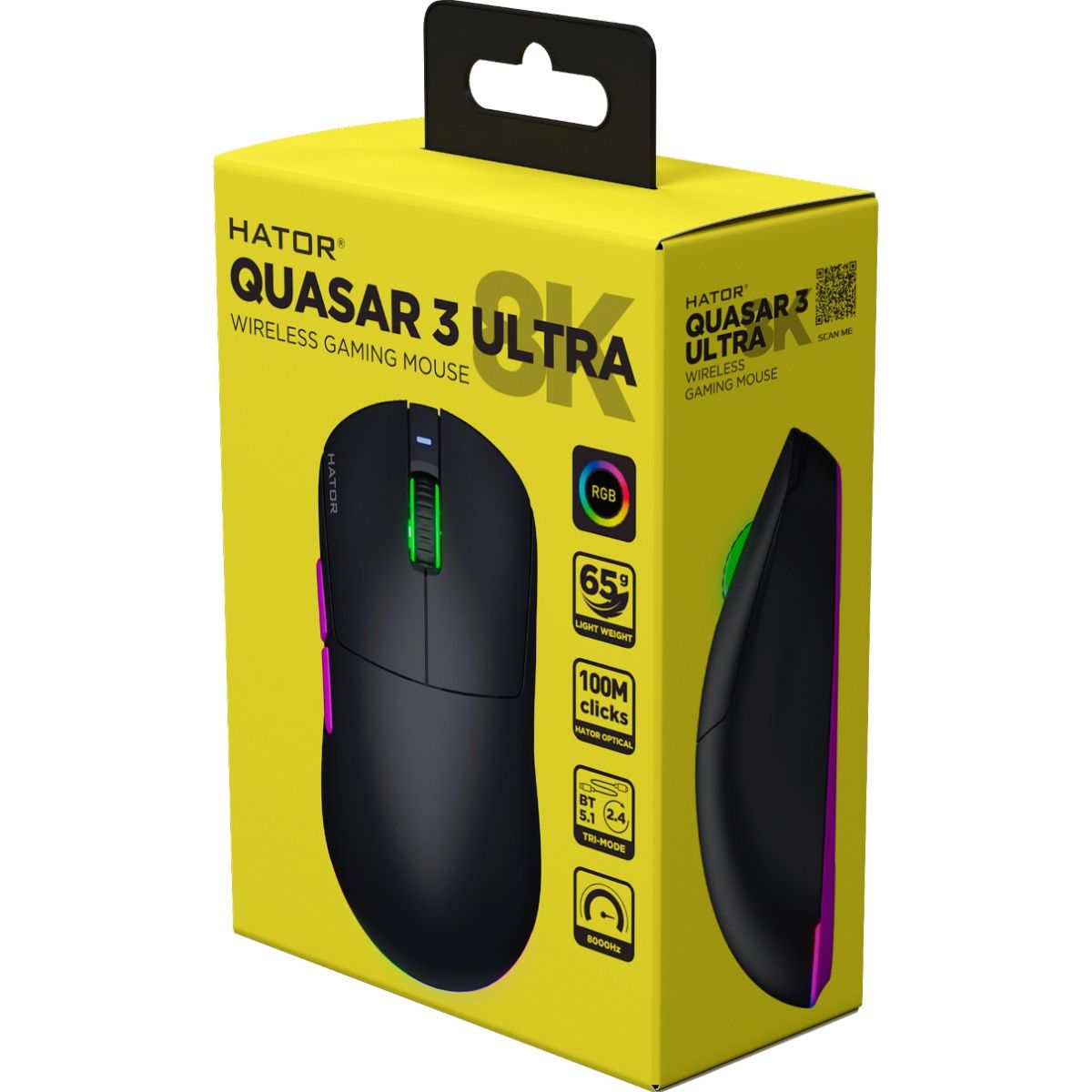 Миша Hator Quasar 3 Ultra 8K Wireless Black/Violet (HTM770)