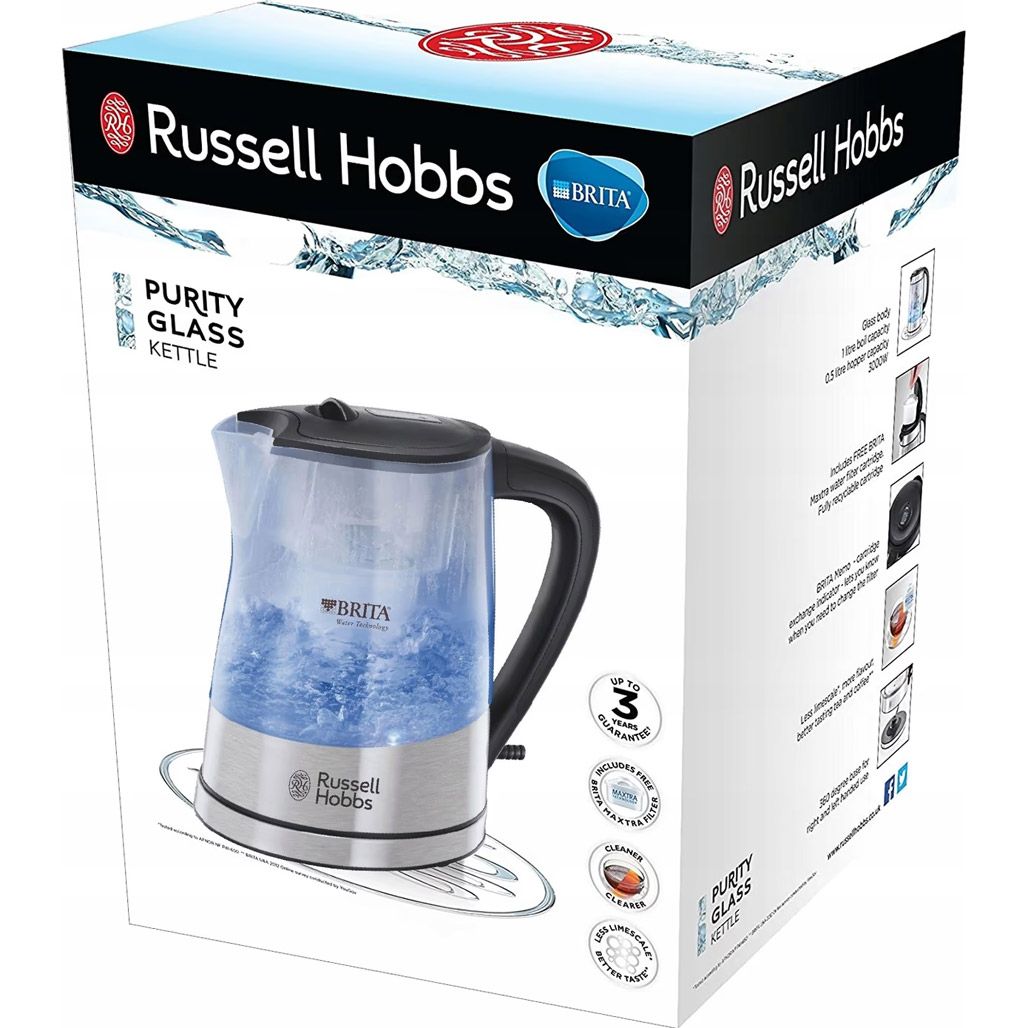 Електрочайник Russell Hobbs Purity Glass 22850-70 з фільтром Brita 