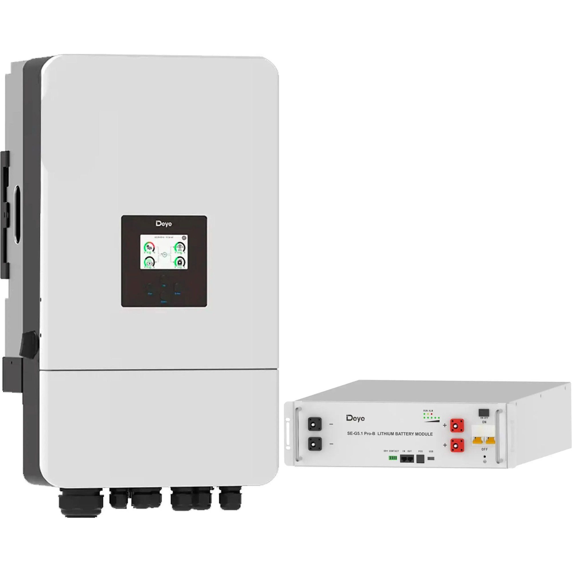 

Система хранения энергии Deye SUN-12K-SG05LP3-EU-SM2 12kW + 1 АКБ SE-G5.1 Pro-B 5.12 kWh (51.2V/100Ah/5120Wh)