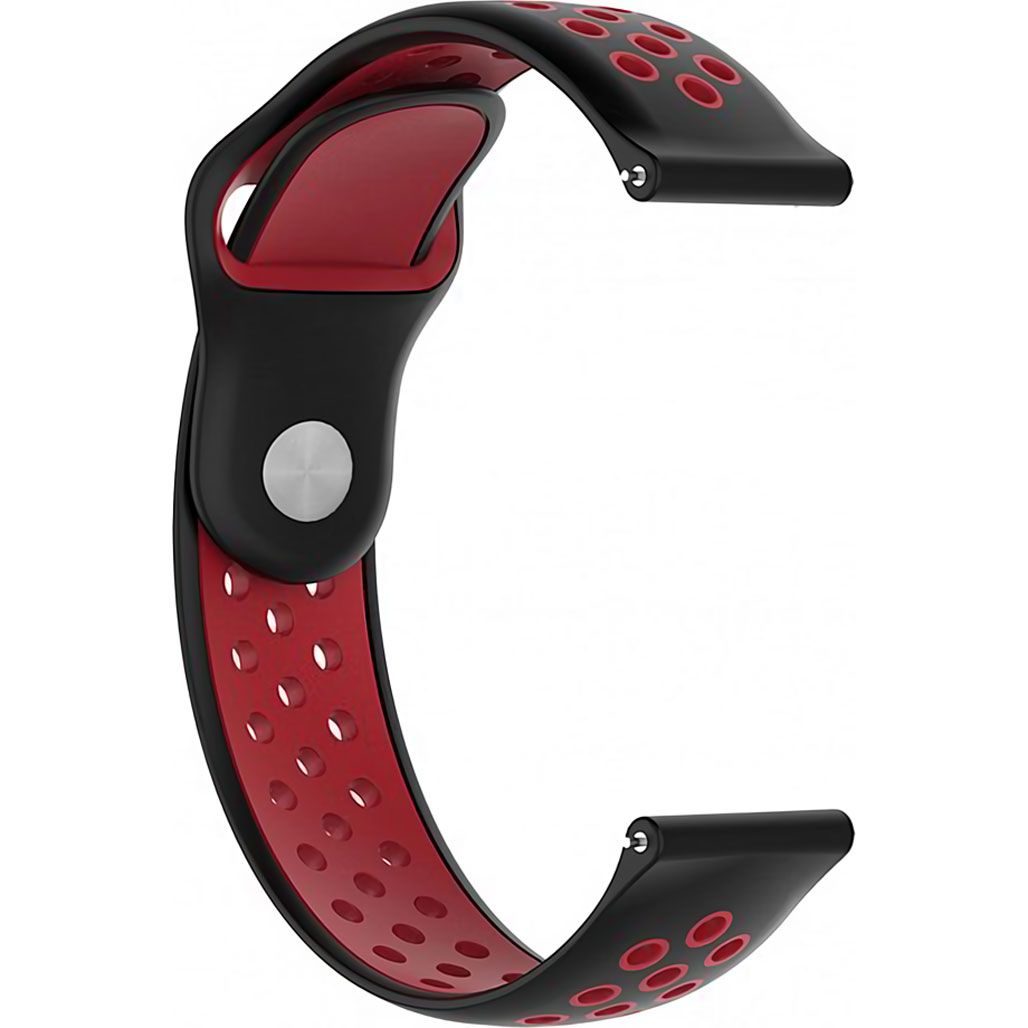 Універсальний ремінець для Amazfit Bip 20мм Black-Red (AMZBPSILNIKE-BRD) фото 2