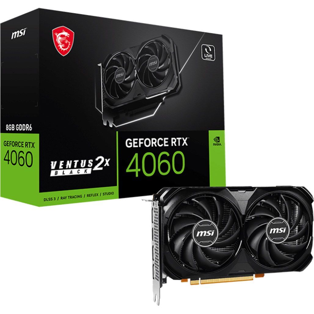 

Відеокарта MSI GeForce RTX 4060 VENTUS 2X BLACK 8G UA