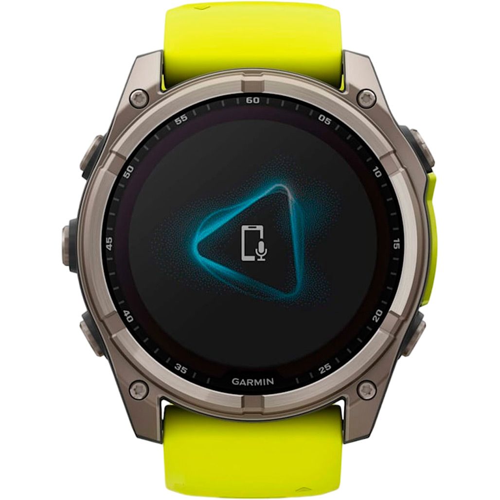 Смарт-годинник Garmin Fenix 8 Solar Sapphire 51mm Titanium with Amp Yellow/Graphite Silicone Band (010-02907-20)