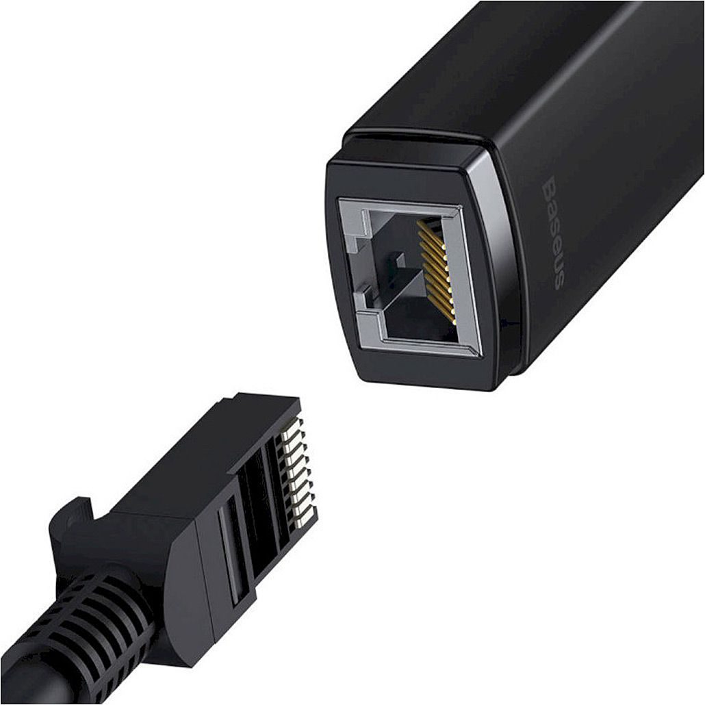 USB-хаб Baseus Lite Series USB-C to RJ45 LAN Adapter Black (WKQX000301)