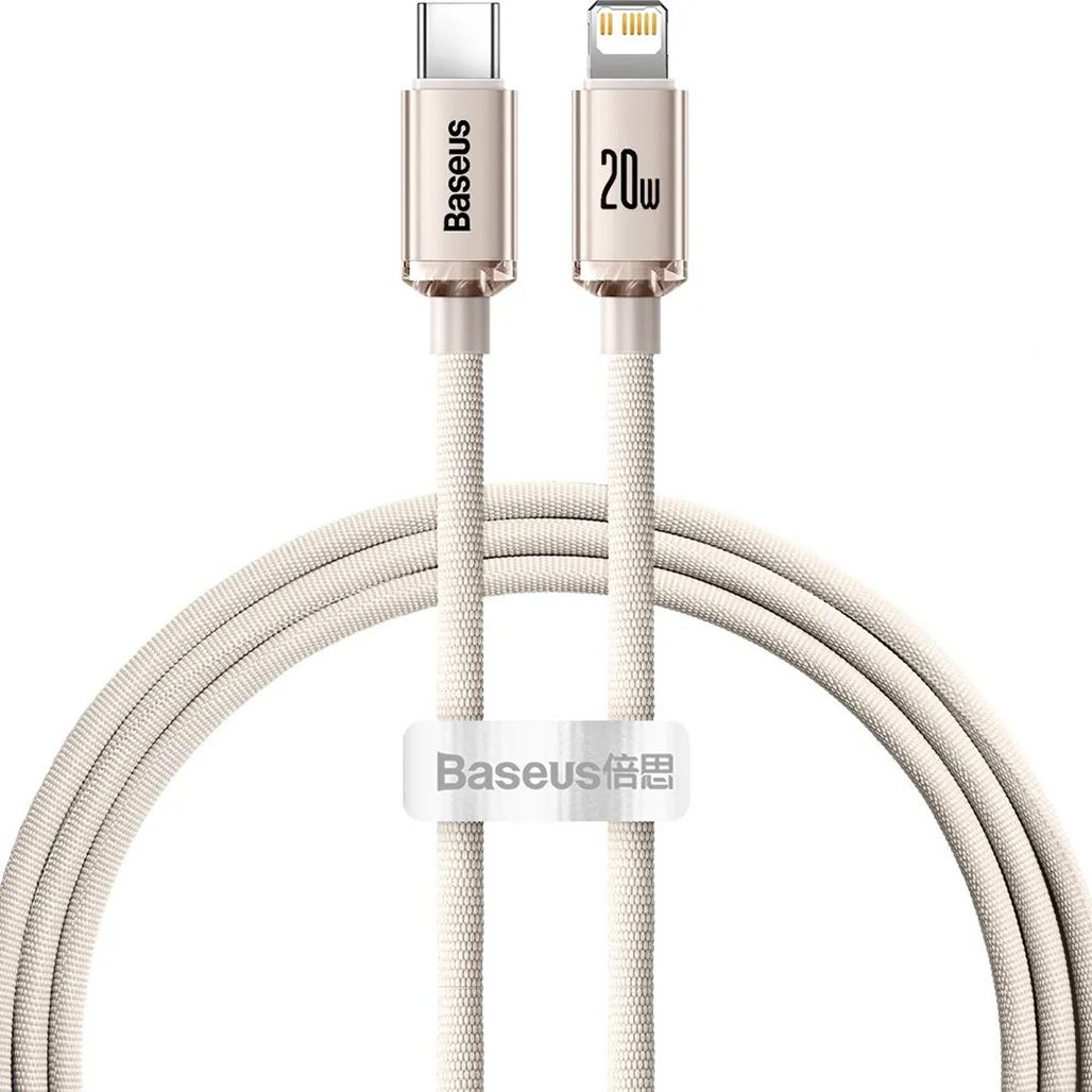 Кабель Baseus Crystal Shine Series USB-C to Lightning 20W 1.2m Pink (CAJY001304)