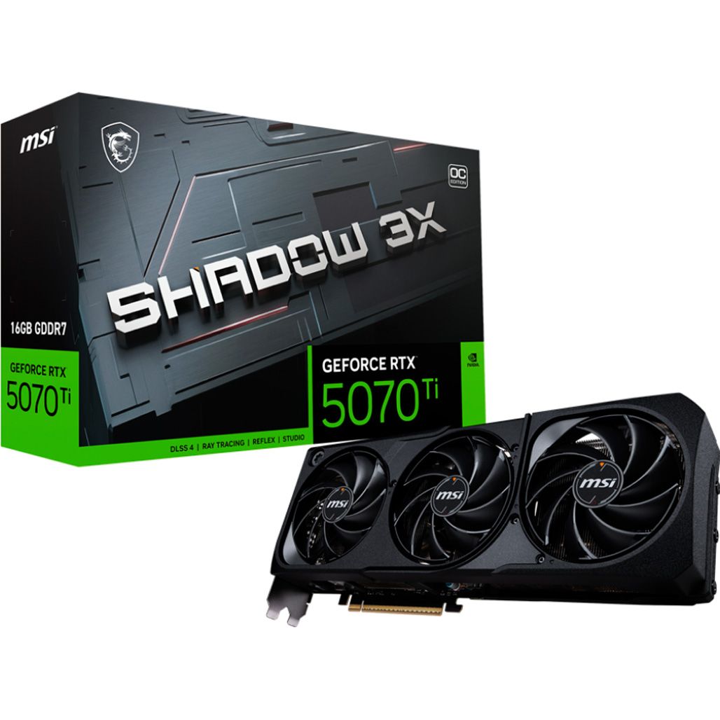 

Відеокарта MSI GeForce RTX 5070 Ti 16G SHADOW 3X OC (G507T-16S3C) UA