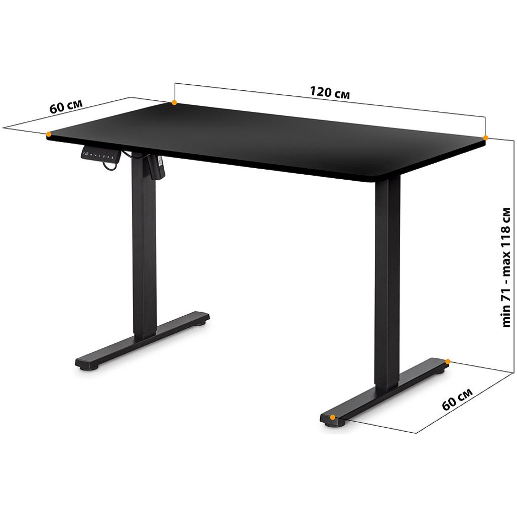 Комп`ютерний ігровий стіл Mealux PowerDesk Lite Black (EVO-201 Lite B/B) 