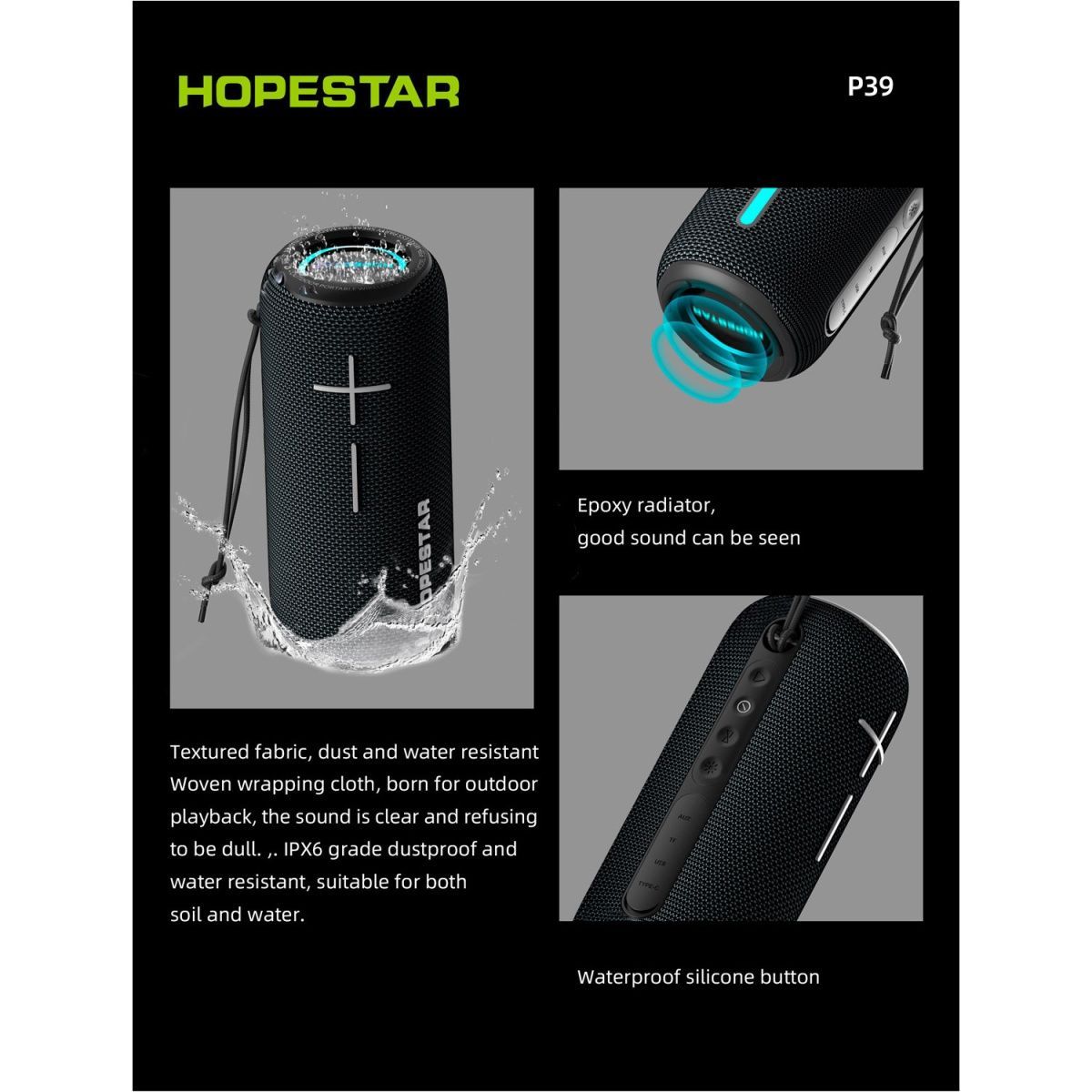 Портативна акустика Hopestar P39 Black
