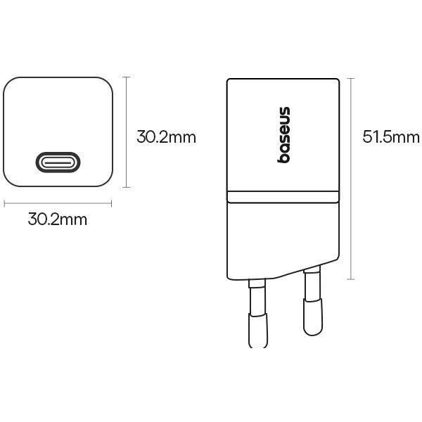 Мережевий зарядний пристрій Baseus GaN5S 30W Black (P10162504113-00)