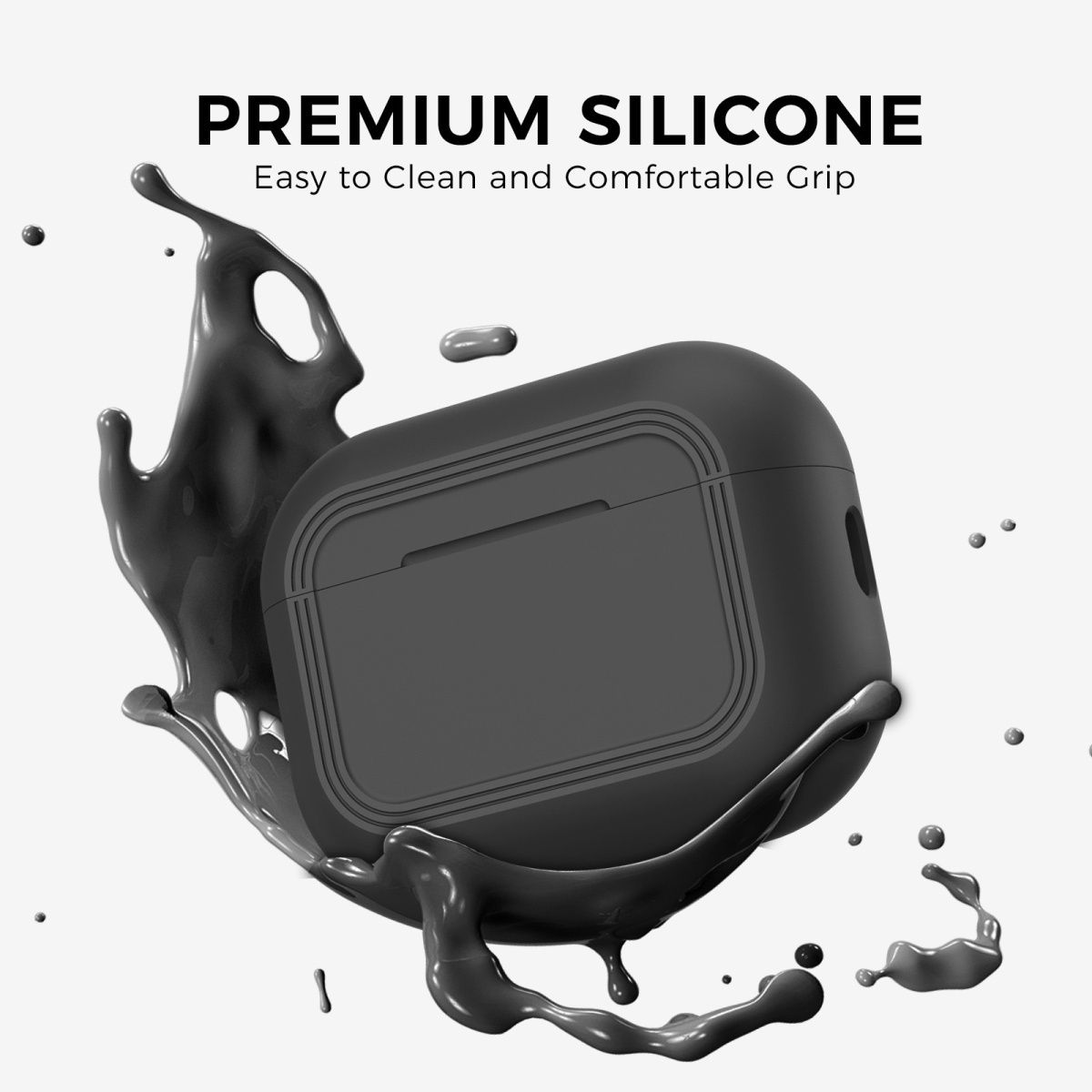 Чохол AhaStyle SoftGrip для Apple AirPods Pro 3 Black (CP-PT-JY24-BK) фото 2
