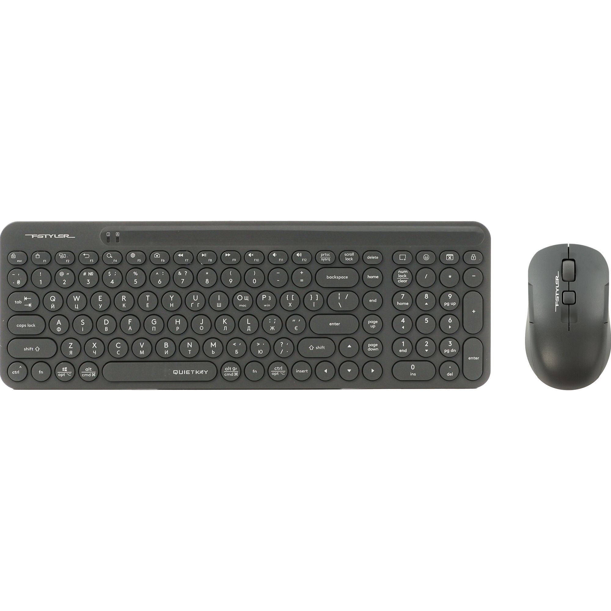 

Комплект (клавиатура + мышь) A4Tech Fstyler FG3300 Air2 Gray (4711421997416)