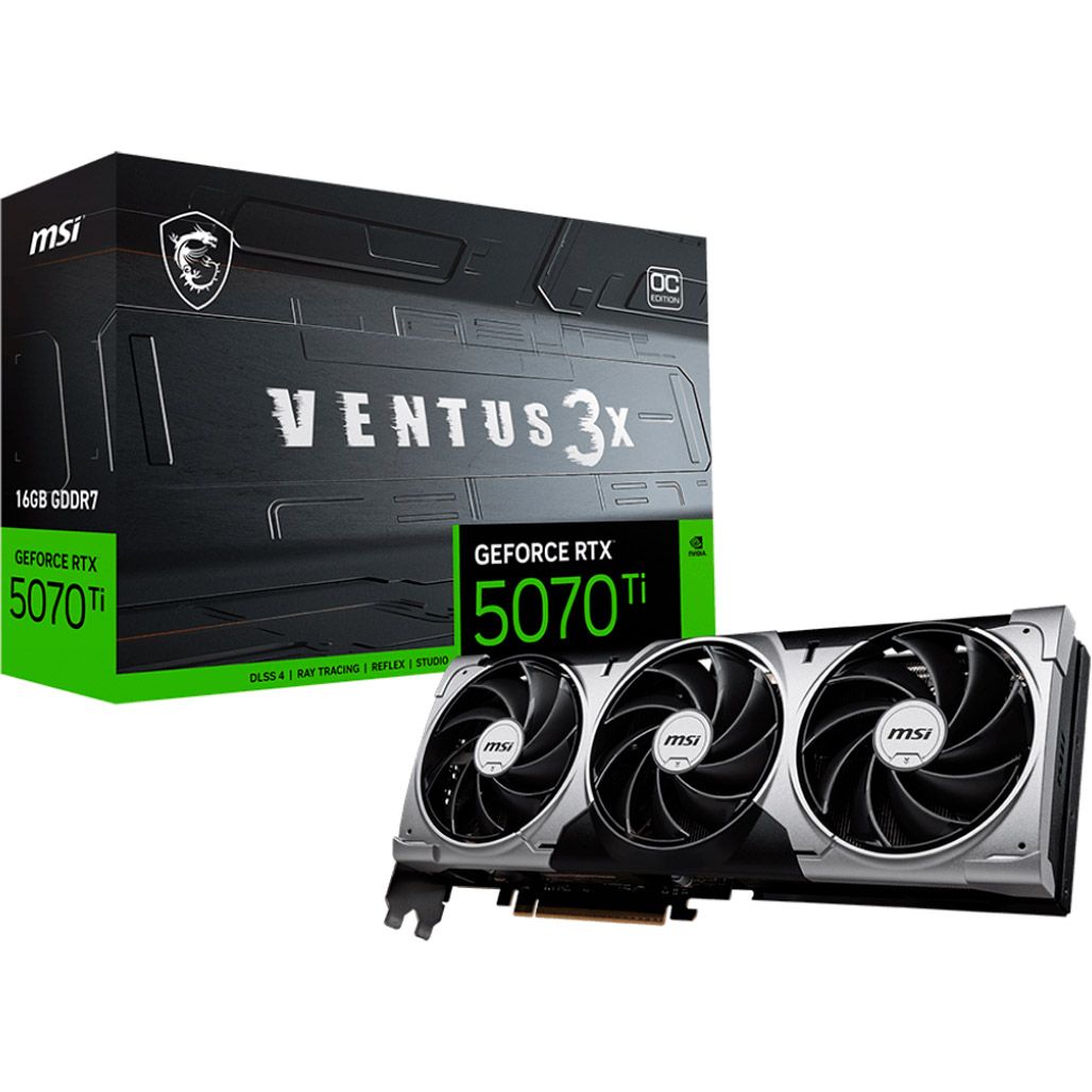

Видеокарта MSI GeForce RTX 5070 Ti 16G VENTUS 3X OC (G507T-16V3C) EU