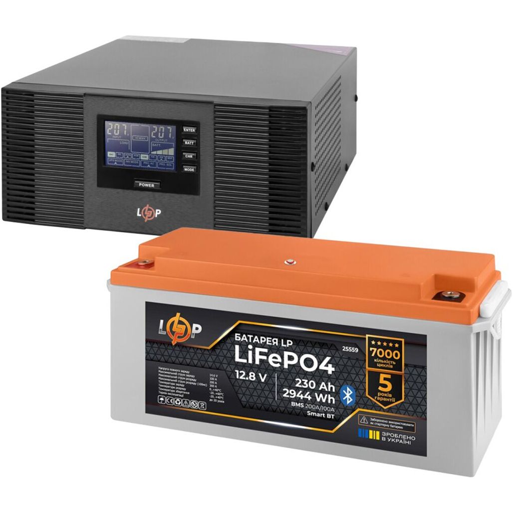 

Джерело безперебійного живлення (ДБЖ) LogicPower B1500 + АКБ LiFePO4 2944Wh (40155)