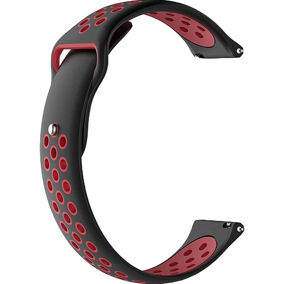 Універсальний ремінець для Amazfit Bip 20мм Black-Red (AMZBPSILNIKE-BRD)