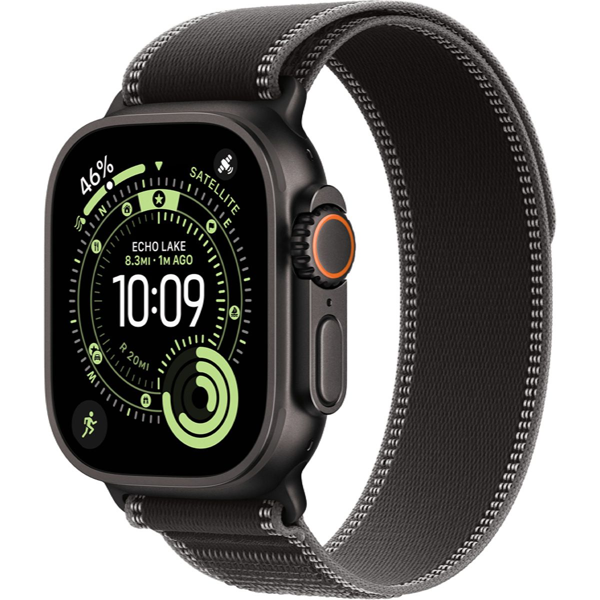 

Смарт-годинник Apple Watch Ultra 3 49mm Black Titanium Case with Black/Charcoal Trail Loop S/M (MF1D4)